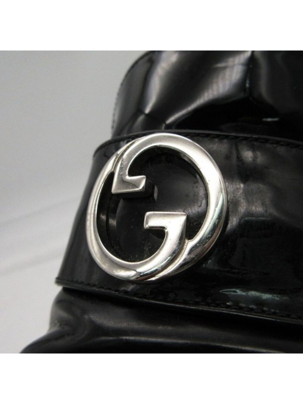 Gucci Loafers Interlocking Patent Leather Shoes Black 9 - Picture 8 of 10